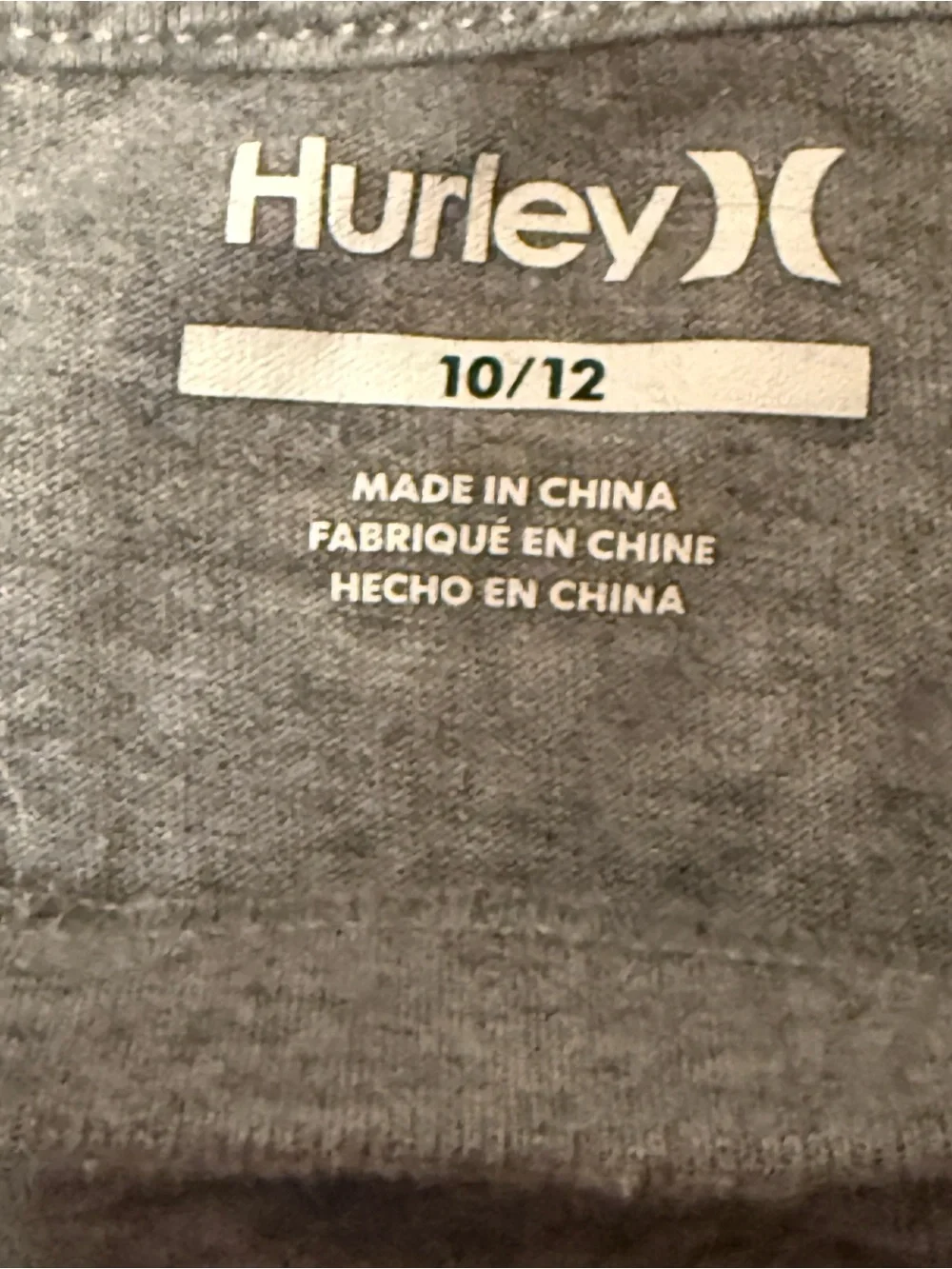 Hurley Gray Tee with Tropical Logo and Parrot Accents